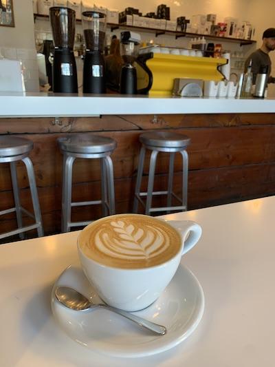 Latte with leaf design